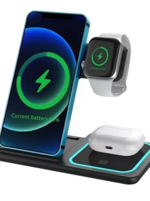 🔌 Base de Carga Inalámbrica 3 en 1 – Carga Rápida Qi