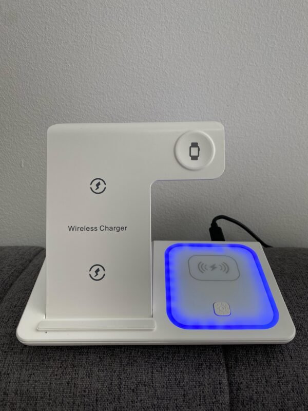 🔌 Base de Carga Inalámbrica 3 en 1 – Carga Rápida Qi