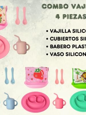 🥣 COMBO VAJILLA INFANTIL – 4 PIEZAS PREMIUM