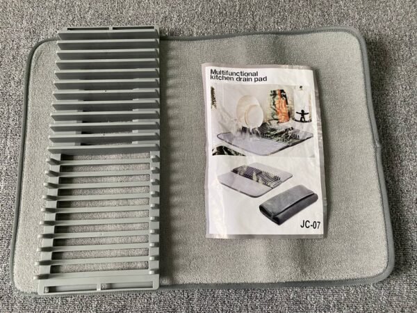 🧼 Tapete Escurridor Absorbente 2 en 1 con Bandeja – Secado Rápido y Organización Perfecta