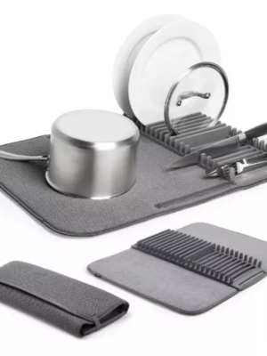 🧼 Tapete Escurridor Absorbente 2 en 1 con Bandeja – Secado Rápido y Organización Perfecta