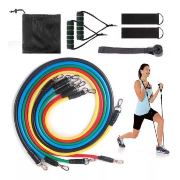 🏋️‍♂️ Combo Máquina Abdominal Automática + Bandas de Resistencia 11 Piezas