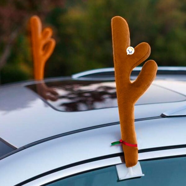 🎅✨ Cachitos y Nariz de Reno para Carro – Decoración Navideña Resistente al Agua ✨🦌