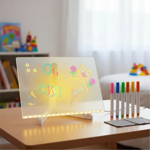 ✨🖍️ Pizarra LED Mágica Multiusos – Para Niños, Mensajes, Dibujo y Decoración