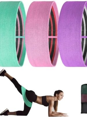 Kit de Bandas Elásticas de Tela para Glúteos y Piernas – Set x3 Niveles de Resistencia