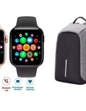 Combo Smartwatch T500 + Morral Antirrobo con Puerto USB – Estilo, Tecnología y Seguridad en Un Solo Pack