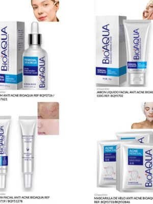 💧 Combo Facial Antiacné Bioaqua x 4 – Rutina Completa para Piel Limpia y Saludable
