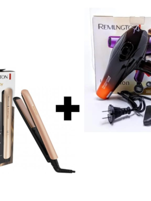 💇‍♀️ Combo Remlngton Plancha Keratina + Secador 3000W – Cabello Brillante y Protegido