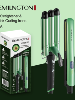 💚 Combo Remilngton SD08 – Plancha + Pinza Onduladora 3 Tubos Aguacate & Macadamia