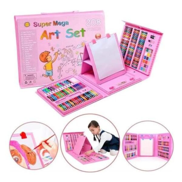 🎨 Set de Arte Infantil 208 Piezas + Rollo de Dibujo 3 Metros