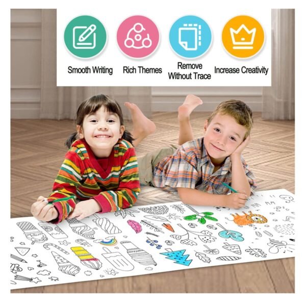 🎨 Set de Arte Infantil 208 Piezas + Rollo de Dibujo 3 Metros