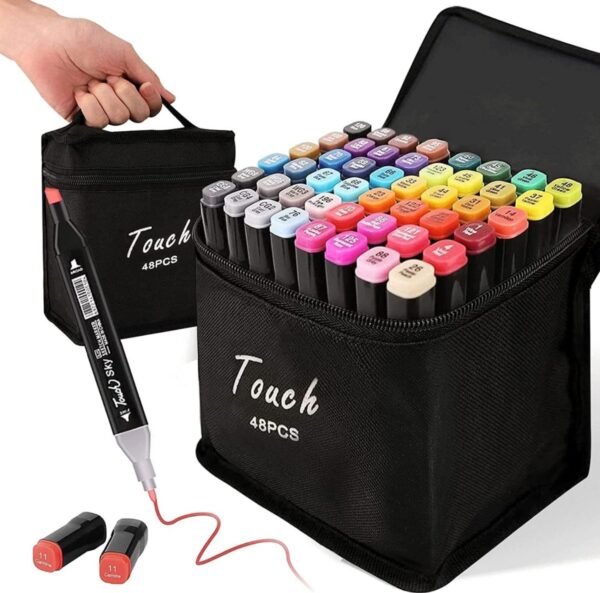 🎨 Set de Marcadores Doble Punta Touch – 48 Colores Profesionales