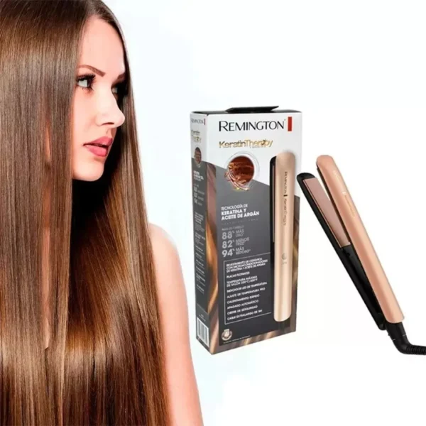 💎 Plancha tipo Remington Keratin Therapy con Aceite de Argán – Alisado Perfecto y Protección Avanzada