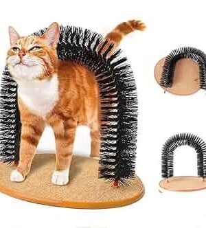 🐾 Arco de Aseo y Masaje para Gatos con Hierba Gatera – Cepillo Autoaseo HTUK