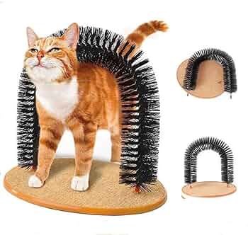 🐾 Arco de Aseo y Masaje para Gatos con Hierba Gatera – Cepillo Autoaseo HTUK