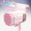 🫧 Pistola Bazooka de Burbujas Recargable 69 Agujeros con Luces LED