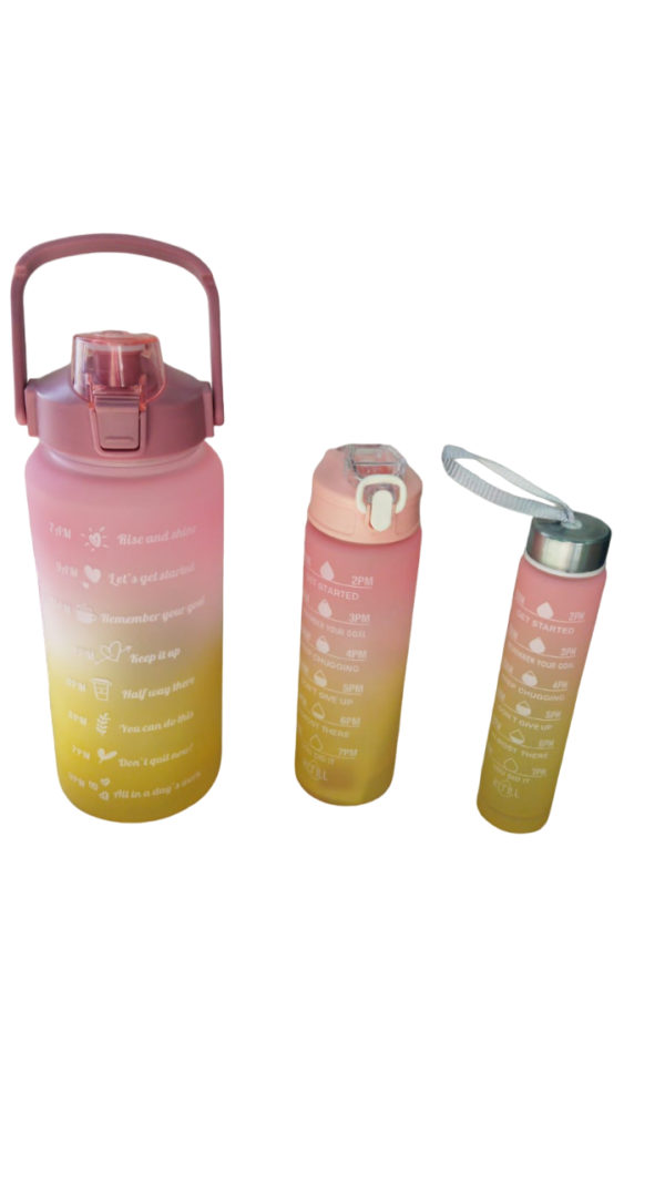 🥤 Trio de Termos Motivacionales – Set 3 Botellas Deportivas