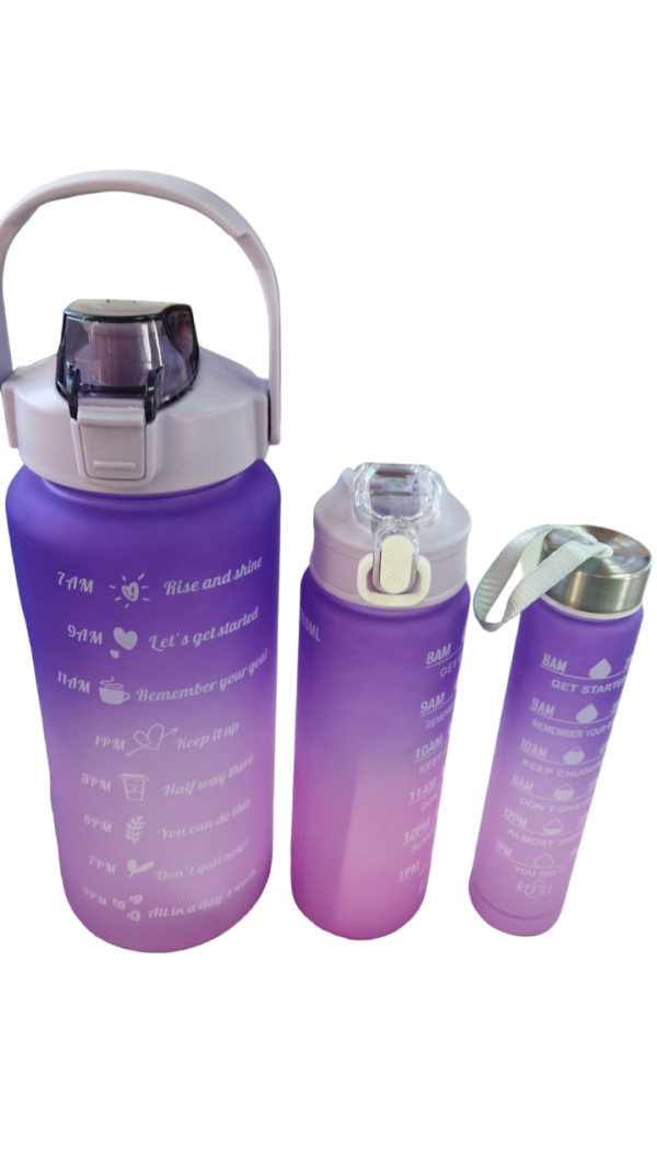 🥤 Trio de Termos Motivacionales – Set 3 Botellas Deportivas