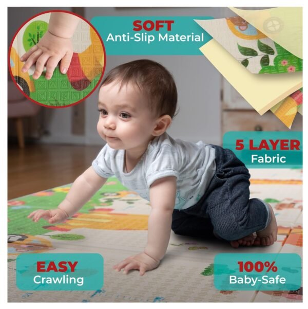 🧸 Alfombra Plegable de Juego para Bebé – Tapete de Gateo Antideslizante 150x200 cm