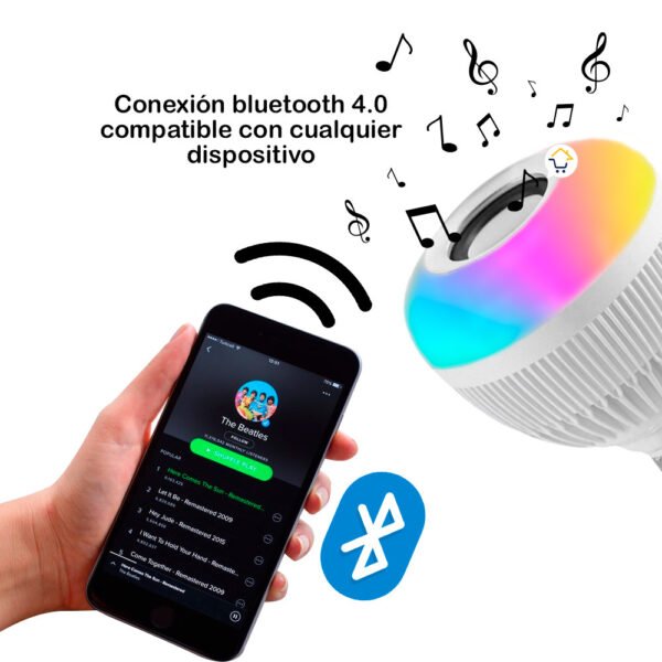 💡 Bombillo Parlante LED RGB con Bluetooth y Control Remoto