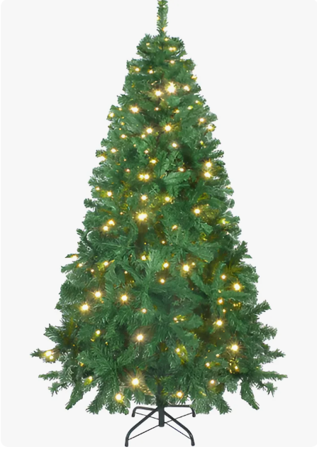 🎄 Árbol de Navidad 1.90 m con Luces LED Integradas – Diseño Frondoso y Natural