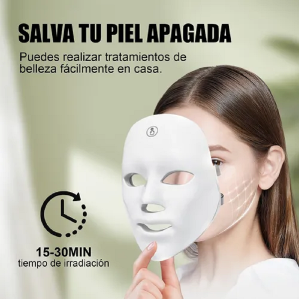 ✨ Máscara LED Facial 7 Colores Terapia de Luz | Rejuvenecimiento y Cuidado Profesional en Casa
