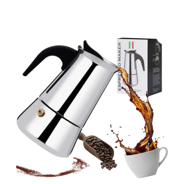 ☕✨ CAFETERA ITALIANA DE ACERO INOXIDABLE – 9 TAZAS ESPRESSO