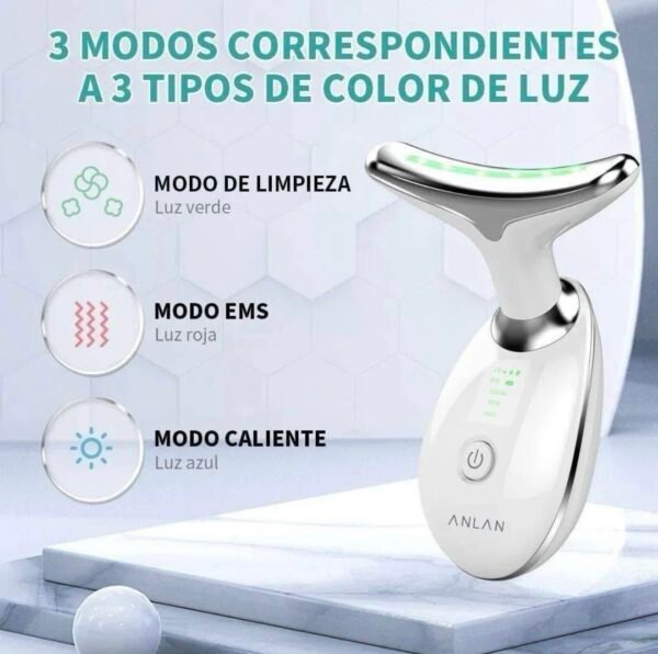 ✨ Masajeador Facial Rejuvenecedor 7 Luces LED – Reducción de Papada, Arrugas y Flacidez