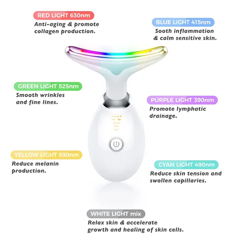 ✨ Masajeador Facial Rejuvenecedor 7 Luces LED – Reducción de Papada, Arrugas y Flacidez