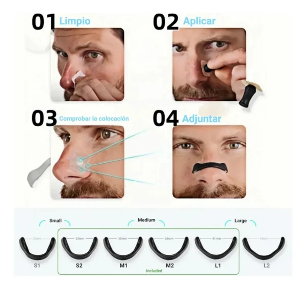 🌬️ Dilatador Nasal Antirronquidos – Kit de Inicio 15 Días