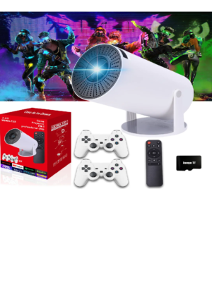 🎮📽️ Proyector Portátil Mini Android para Juegos + 20.000 Juegos + 2 Gamepads Inalámbricos
