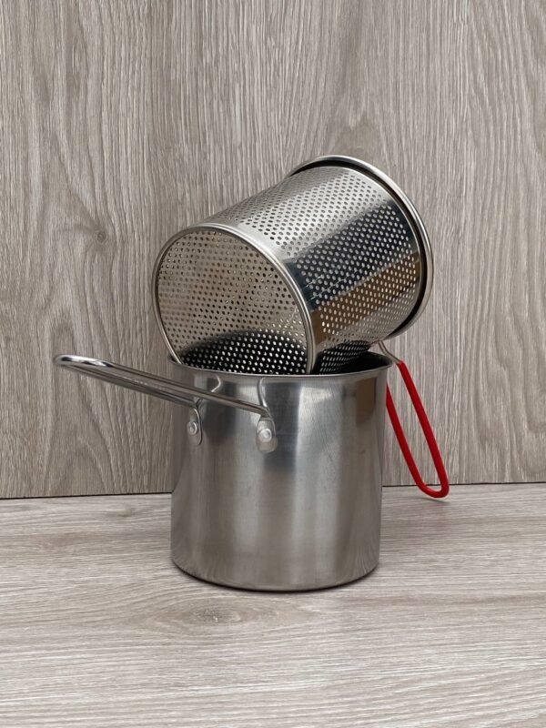 🛒 Olla Freidora de Acero Inoxidable con Canasta Escurridora – 1.2 L