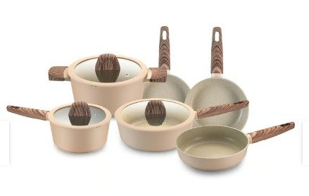 🥘 Combo de Ollas en Mármol – 9 Piezas Premium