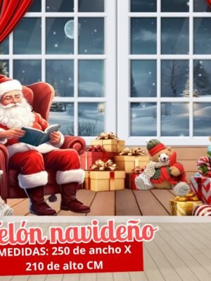 🎄 Telón Navideño Decorativo – Fondo Navideño 250 x 210 cm ✨