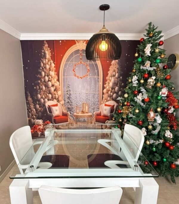 🎄 Telón Navideño Decorativo – Fondo Navideño 250 x 210 cm ✨