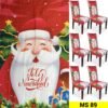 🎄 Set Navideño de Mantel + 6 Fundas para Sillas – Modelo Santa Claus (MS 89)