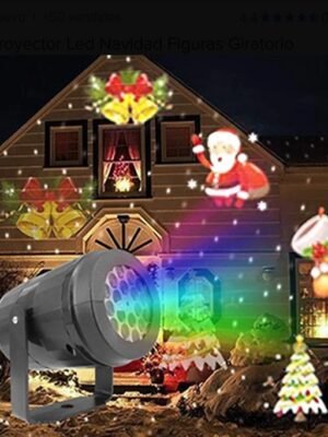 🎄 Mini Proyector de Luces Navideñas – Figuras Giratorias Intercambiables 🎅✨