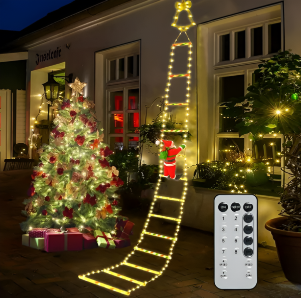 🎅✨ PAPÁ NOEL ESCALADOR CON LUCES LED – 2 METROS ✨🎅