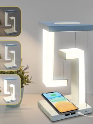 📌 Lámpara LED Flotante Inteligente con Carga Inalámbrica – Diseño Tensegrity