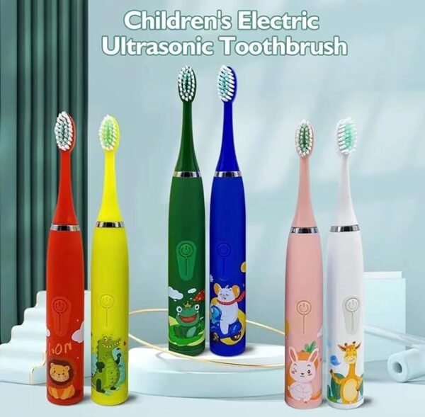 🦷✨ Cepillo Eléctrico Infantil Sónico – 6 Cabezales | Dibujos Animados