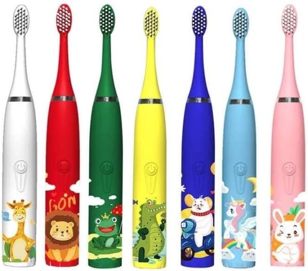 🦷✨ Cepillo Eléctrico Infantil Sónico – 6 Cabezales | Dibujos Animados