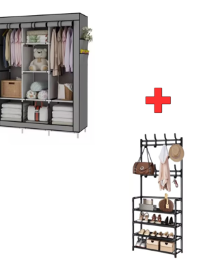 👟 COMBO ARMARIO 3 PUESTOS + PERCHERO ORGANIZADOR MULTIFUNCIONAL