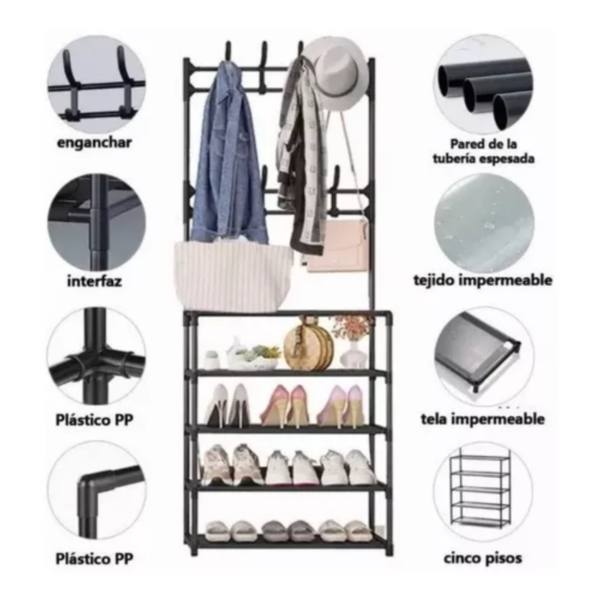 👟 COMBO ARMARIO 3 PUESTOS + PERCHERO ORGANIZADOR MULTIFUNCIONAL