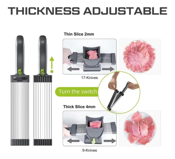 🥩 Rebanador Profesional Ajustable para Carne – Corte Rápido, Preciso y Uniforme