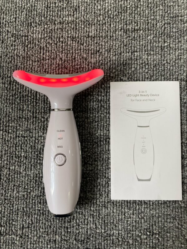 🌟 Masajeador Facial y de Cuello 3 en 1 con Luz LED – Rejuvenecimiento Total en Casa
